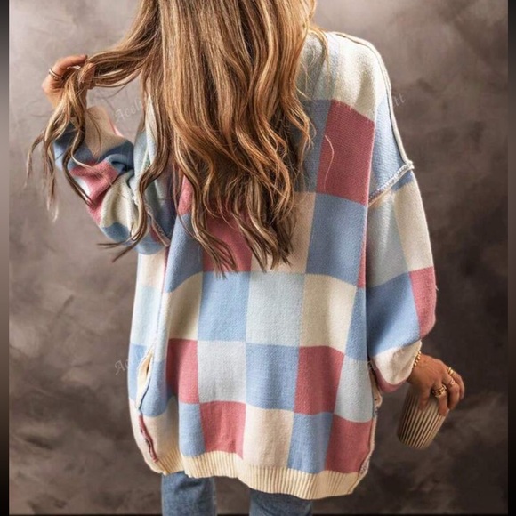 Luxe Color Block Open Front Long Sleeve Knit Sweater Cardigan - Picture 12 of 16